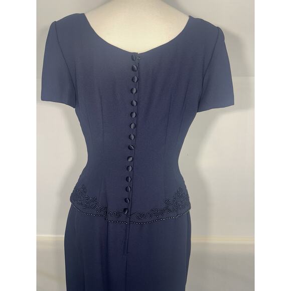 Office Siren Boardroom Chic Donna Morgan Devil Wears Prada Beaded Gown Sz8 - Picture 2 of 9